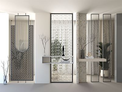 Modern partition glass partition 3d model