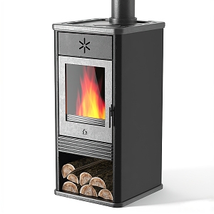 Modern Square Fireplace 3d model