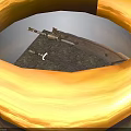 Three Ancient Weapons With Long Short And Curved Blades And Decorative Carvings