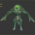 Game and Movie Character With Muscular Body Spiked Back And Sharp Teeth