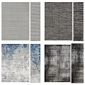 Square Rugs with Modern Abstract Patterns Striped Textures and Gray Blue Dark Tones 3d model