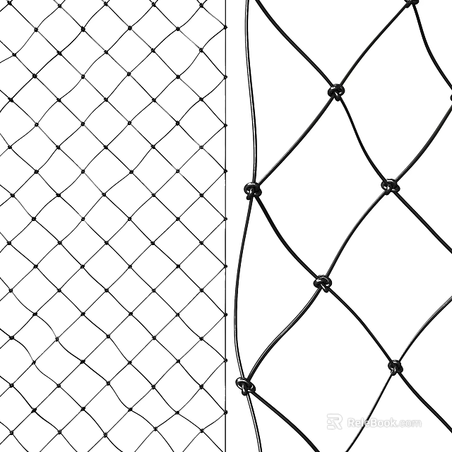 Durable Diamond Pattern Mesh Net With Secure Knots And Regular Structure 3d model 