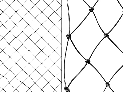 Durable Diamond Pattern Mesh Net With Secure Knots And Regular Structure 3d model