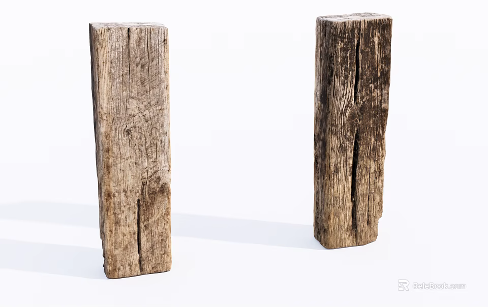 Natural Stone Wood Logs With Rustic Texture And Surface Details For Decorative Use 3d model 