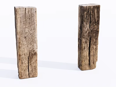 Natural Stone Wood Logs With Rustic Texture And Surface Details For Decorative Use 3d model