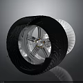 Black Automotive Tire With Shiny Silver Spoke Design Alloy Wheel Rim Parts