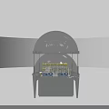 Industrial Equipment With Transparent Dome And Silver Metal Base Featuring Yellow Mechanical Components