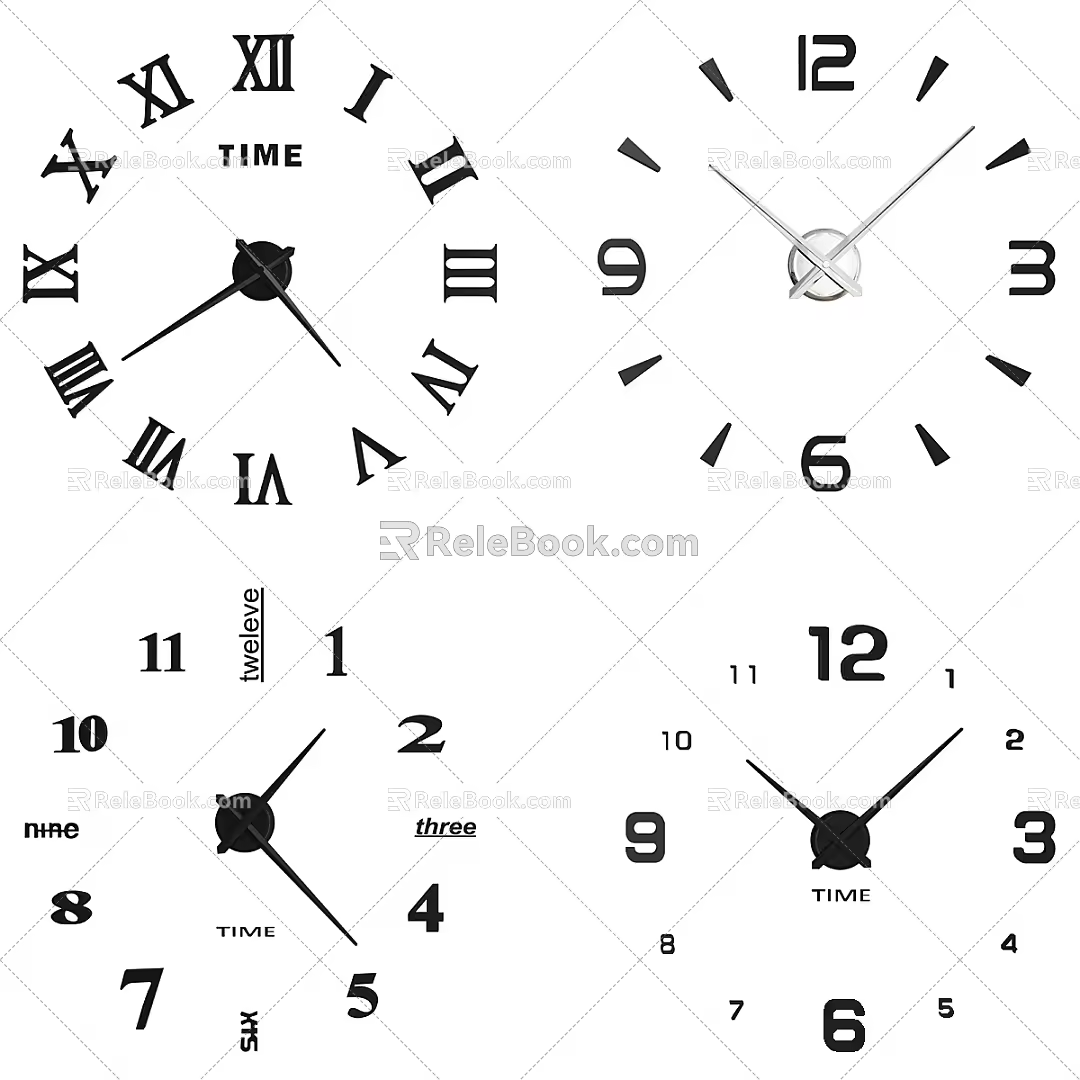Simple clock clock wall clock 3d model