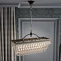 Elegant Classic Crystal Chandelier With Ornate Metal Frame And Hanging Pendants