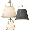 Modern Pendant Lights with Linen Shades and Metal Frames in Beige and Black Tones