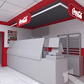 MEIYIJIA Convenience Store Red And White Exterior With Coca-Cola Signage In Urban City Background