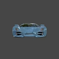 Sleek Blue Sports Car With Aerodynamic Body Rear Spoiler And Alloy Wheels