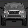 White Toyota Pickup Truck With Black Tires And Cargo Bed Design