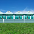 Outdoor Exhibition Booths Displaying Cultural And Creative Products On Green Grass