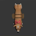 Cute Orange Dog With Pink Polka Dot Bandana And Brown Clover Backpack
