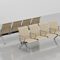 Modern Public Chairs in Various Colors Arranged in Indoor Space with Smooth Floor Reflection