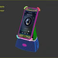 Computer Speaker Stand With Jukebox Music Player And Purple Black Design 3d model