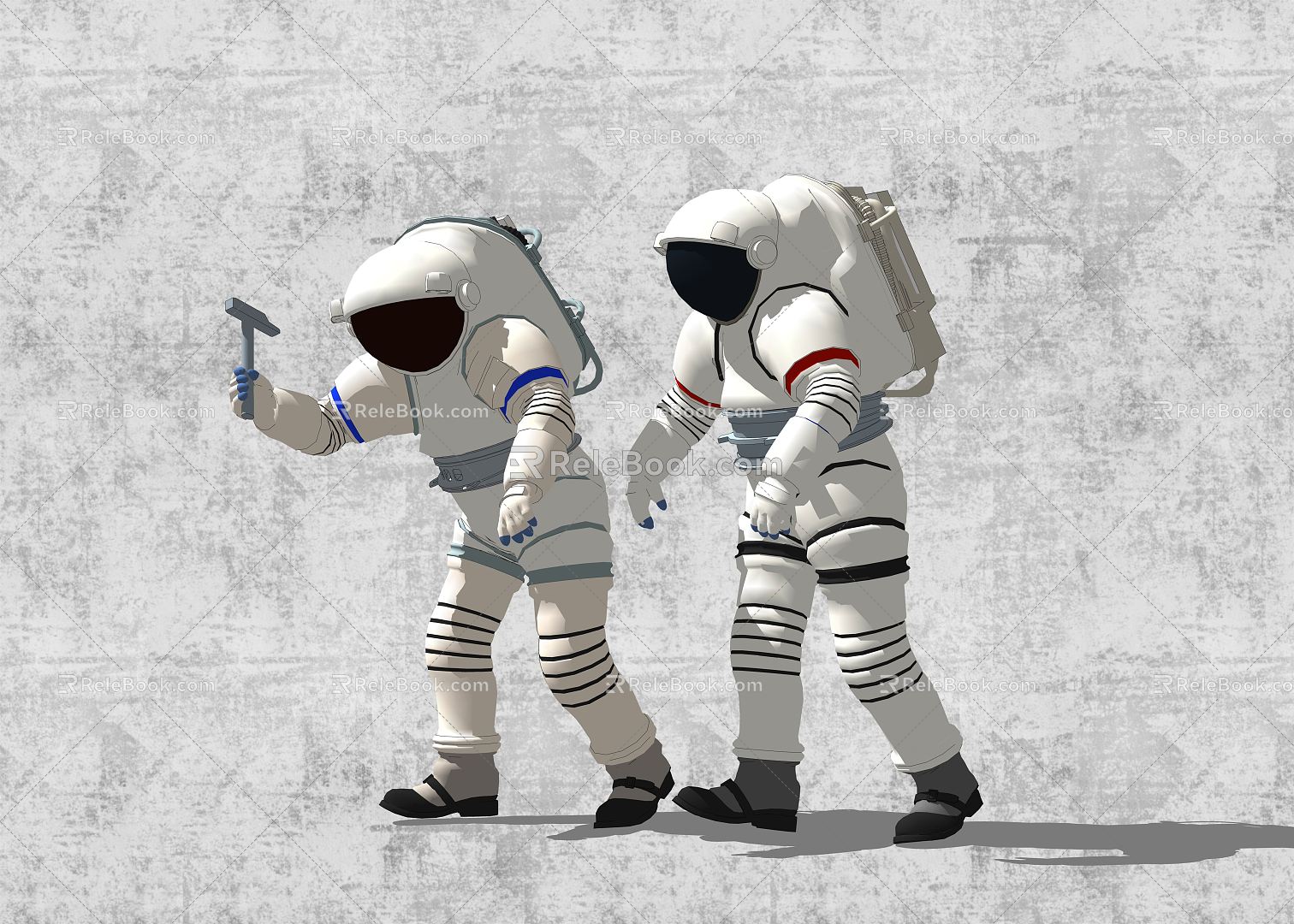 Modern Astronaut Character Astronaut Space Suit model