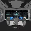 Modern monitoring room Command control room Dispatching command center Monitoring hall Command hall Office desks and chairs 3d model