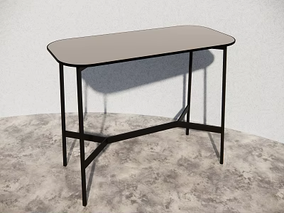 Modern Coffee Table With Sleek Design Black Metal Frame And Light Gray Top 3d model
