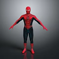 Spider Man 3D Model In Red And Black Suit With Spider Web Pattern