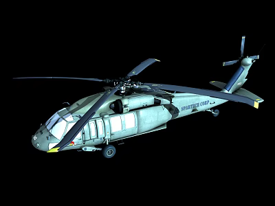 Military Helicopter Exterior Design Featuring Main Rotors Tail Boom And Fuselage Details 3d model