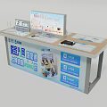 Smart Community Functional Service Desk With Monitor And Interactive Display Materials
