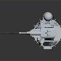 Turret Turntable Railgun Sci-fi Tower Defense Game Tower Defense Sci-fi Turret Game Turret Game Battery 3d model