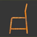 Orange Wooden Bench with Simple Backrest and Seat Design in Modern Indoor Furniture Style