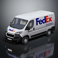 FedEx Express White Commercial Van Featuring Brand Logo And Shiny Exterior Surface