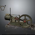 Vintage Motorcycle With Old Fashioned Engine Gear And Metal Structure 3d model