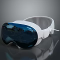 Modern White Virtual Reality Headset with Blue Display Lens and Adjustable Headband Design