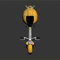 Classic Yellow Motorcycle With Black Seat Round Headlight Side Logo And Retro Style