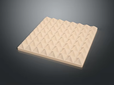 Beige Square Decorative Panel With Diamond Geometric Pattern And Textured Surface For Modern Interior Design 3d model