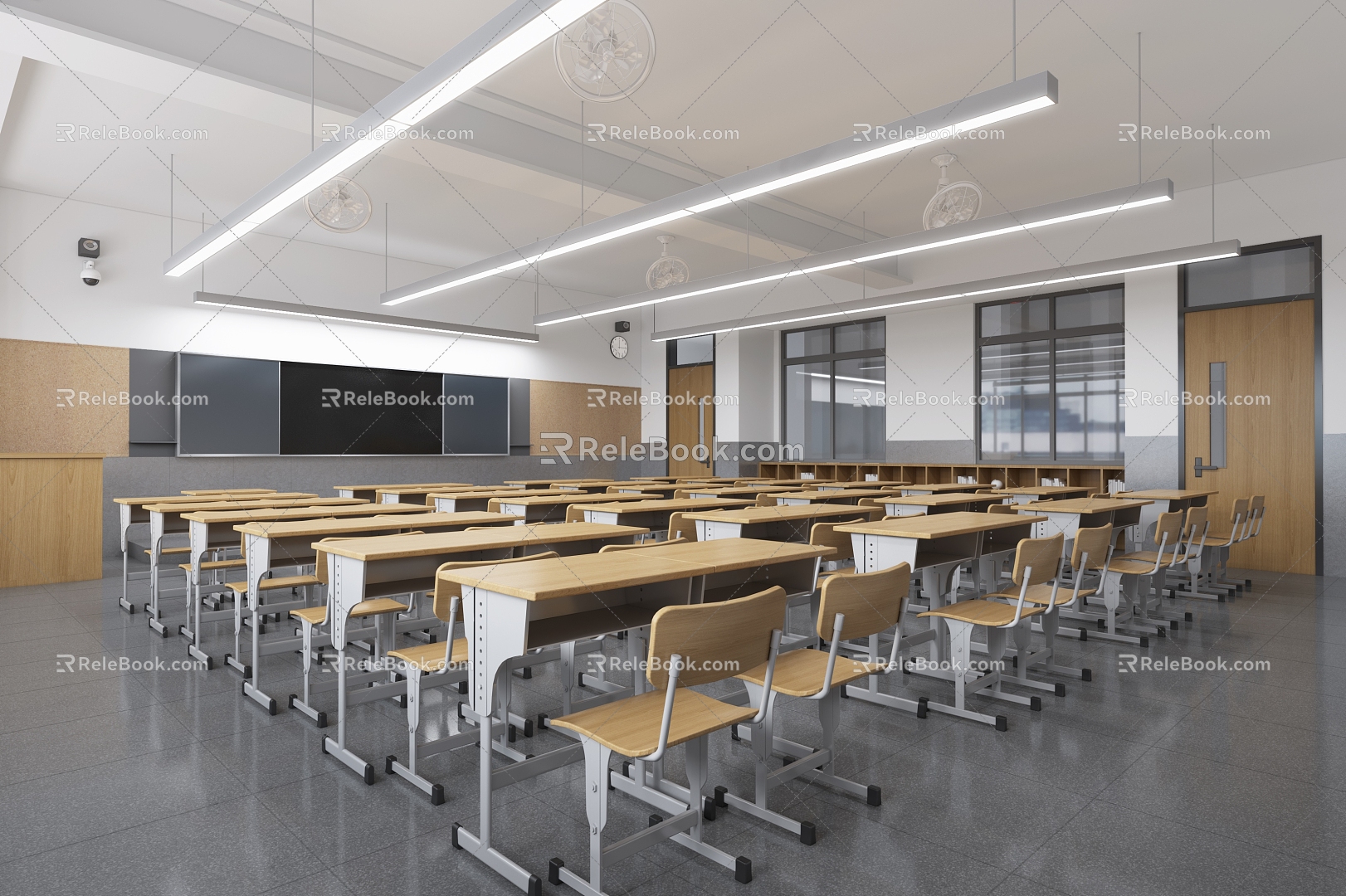 modern classroom 3d model