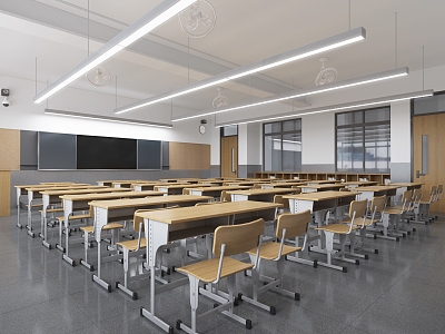 modern classroom 3d model