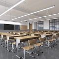 modern classroom 3d model