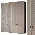 Modern Elegant Cabinet Doors With Grid Pattern Wooden Frame And Metallic Handles