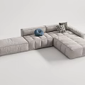 Modern corner sofa multiplayer sofa 3d model