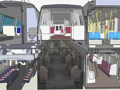 High Speed Train Interior Design With Comfortable Seats And Spacious Layout 3d model
