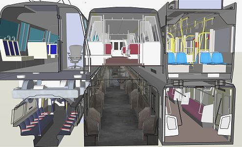 Modern high-speed rail interior high-speed rail train interior decoration 3d model