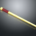 Elegant Golden Decorative Stick With Red Wrapped Handle And Polished Surface