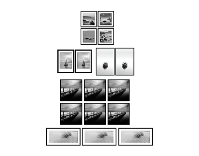 Black and White Landscape Paintings Collection With Various Natural Scenes And Art Views 3d model