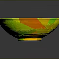 Artisanal Handcrafted Ceramic Bowl With Beige Brown Glaze Red Spiral Patterns And Smooth Rim