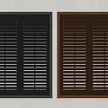 Black and Brown Two Panel Wooden Window Shutters for Interior Home Design 3d model