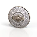 Ancient Decorative Metal Shield With Intricate Celtic Patterns And Riveted Design 3d model