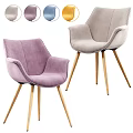 Stylish Modern Accent Chair In Multiple Colors With Velvet Upholstery And Wooden Legs