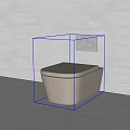 Modern Gray Tankless Toilet With Wall Mounted Control Panel And Circular Buttons