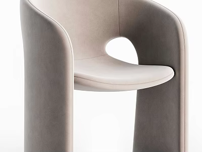 Modern Minimalist Upholstered Accent Chair With Curved Armrests And Light Beige Design 3d model