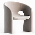 Modern Minimalist Upholstered Accent Chair With Curved Armrests And Light Beige Design